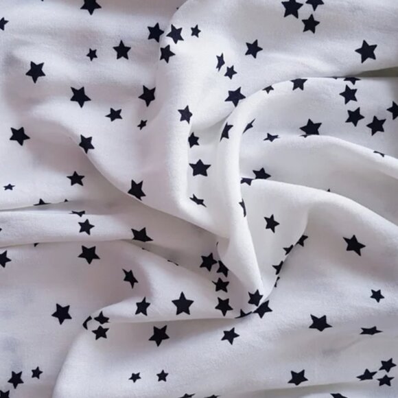 Women's JUST LIVING Ivory & Black Star-Print Collared Button-Down Top Blouse - Picture 8 of 10